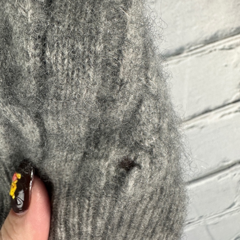 Cashmere Club Room Luxury Sweater Women’s XL Gray Cable Knit Academia Preppy - Picture 6 of 9
